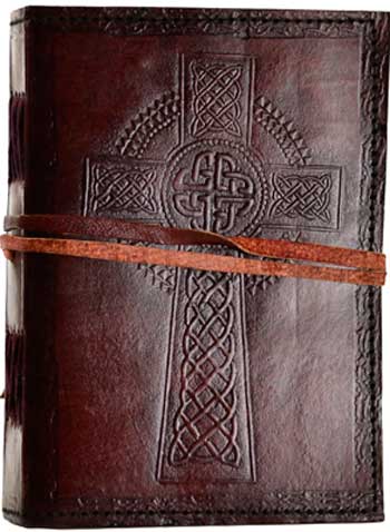 Celtic Cross leather w/ cord - Click Image to Close