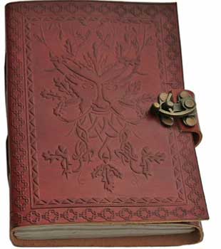 5" x 7" Greenman leather blank book w/ latch - Click Image to Close