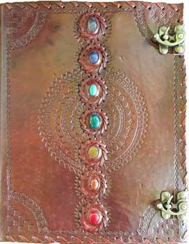 Chakra leather w/ latch - Click Image to Close