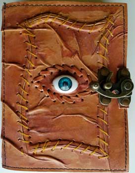 Sacred Eye leather blank book w/ latch - Click Image to Close