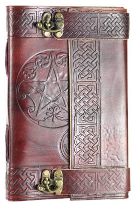 Pentagram leather w/ latch - Click Image to Close