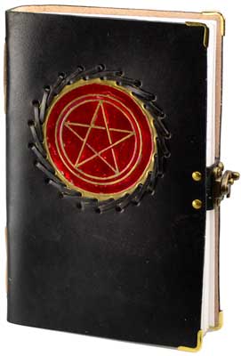 Pentagram leather w/ latch - Click Image to Close