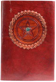 Pentagram leather w/ latch - Click Image to Close