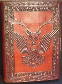 Stag/Thor Hammer leather blank book w/ latch