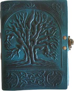 Tree blue leather w/ latch - Click Image to Close