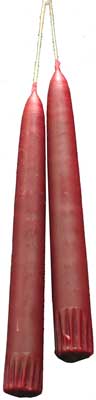 7" Dark Red taper pair - Click Image to Close