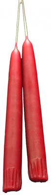 7" Light Red taper pair - Click Image to Close