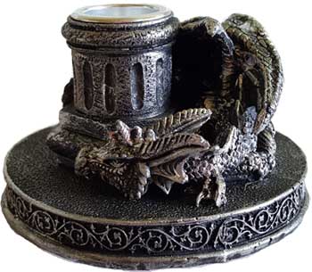 Dragon cone incense burner/ candle holder - Click Image to Close