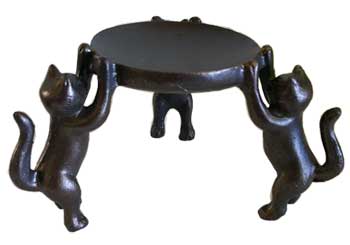 3 Cats candle holder - Click Image to Close