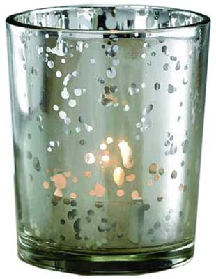 silver glass Votive holder - Click Image to Close