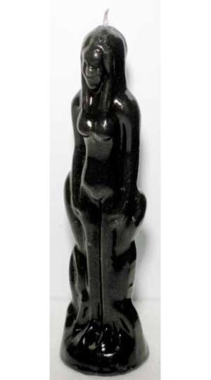 Black Female candle 7" - Click Image to Close