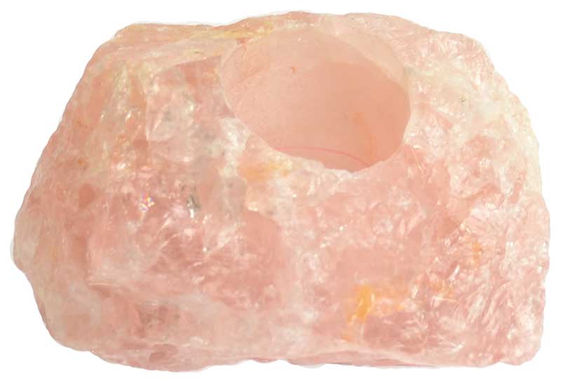 Rose Quartz tealight holder - Click Image to Close
