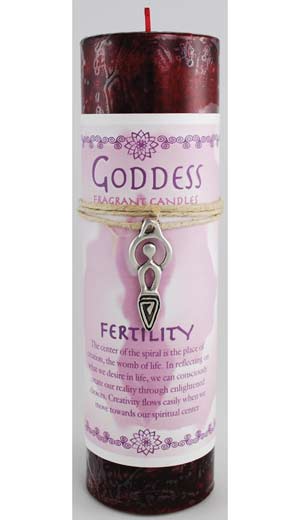 Fertility Pillar Candle with Goddess - Click Image to Close