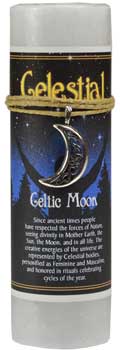 Celtic Moon pillar candle