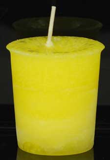 Laughter Herbal votive - yellow - Click Image to Close