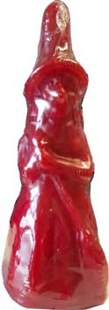 7 1/2" Red Witch candle - Click Image to Close