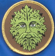 Green Man iron-on patch 3" - Click Image to Close