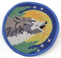 Wolf sew-on patch 3" - Click Image to Close