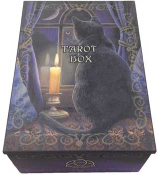 4" x 5 1/2" Black Cat tarot box - Click Image to Close