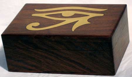 Brass Inlaid Eye of Horus Box - Click Image to Close