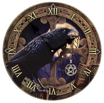 Raven clock 11 1/2" - Click Image to Close