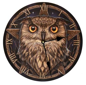 Owl clock 11 1/2" - Click Image to Close