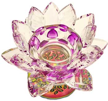 3 1/2" x 4 1/2" crystal lotus t-lite - Click Image to Close