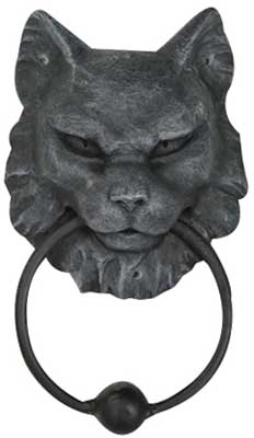 Cat Gargoyle door knocker 7" - Click Image to Close