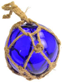 Cobalt Blue Glass Float 5" - Click Image to Close