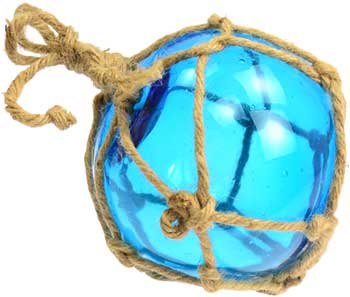 Turquoise Glass Float 5" - Click Image to Close