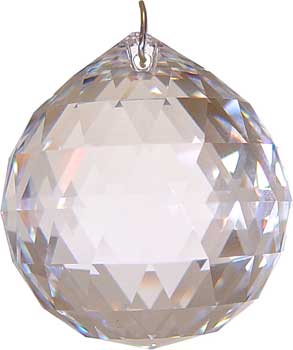 50 mm Clear faceted crystal ball - Click Image to Close