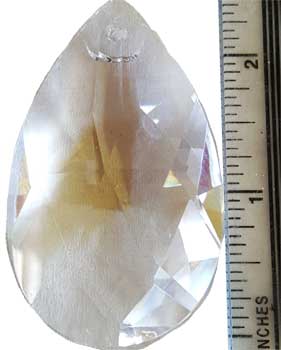 2.5" Clear faceted teardrop - Click Image to Close