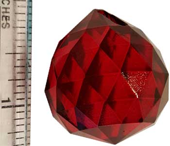 30 mm Red faceted crystal ball - Click Image to Close