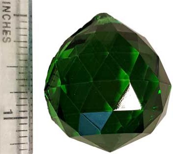 30 mm Green faceted crystal ball - Click Image to Close