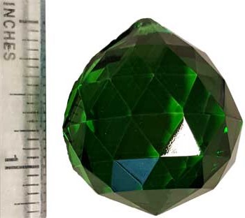 30 mm Green faceted crystal ball