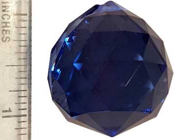 30 mm Blue faceted crystal ball - Click Image to Close