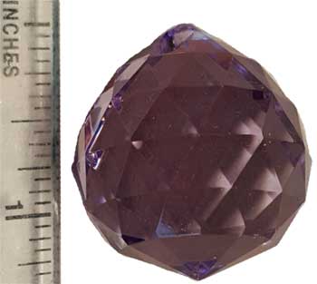 30 mm Purple faceted crystal ball - Click Image to Close