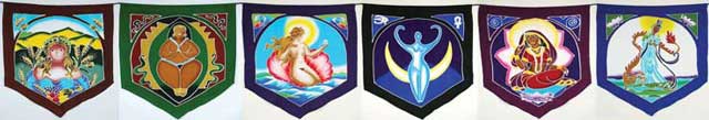 Triple Moon Goddess Prayer Flags - Click Image to Close
