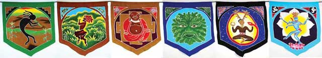 Triple Moon Goddess Prayer Flags