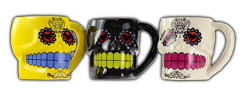Set of 3 Day Dead Mugs - Click Image to Close