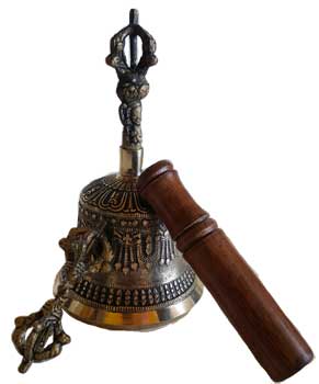 6" Tibetan Bell W/ Dorji - Click Image to Close