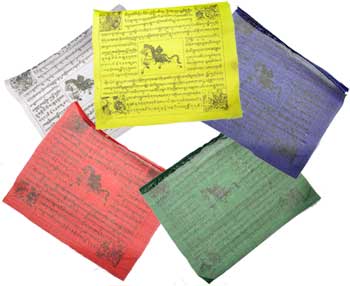 Tibetan prayer flag 6" x 7" - Click Image to Close