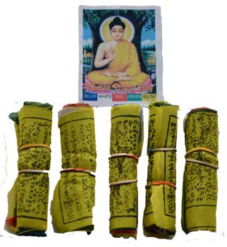 3" Tibetan prayer flag (5 pack) - Click Image to Close