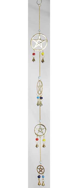 4 Pentagram wind chime 24" long - Click Image to Close