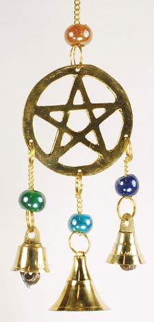 Three Bell Pentagram wind chime - Click Image to Close