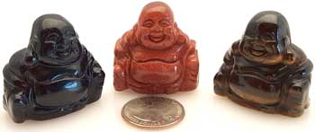 1 1/2" Buddha various stones - Click Image to Close