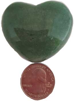 1 3/4" Aventurine, Green heart