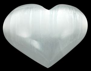 Small White Selenite Heart