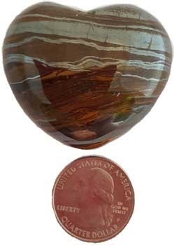 1 3/4" Tiger Eye heart - Click Image to Close