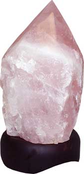 7" Rose Quartz Point lamp - Click Image to Close